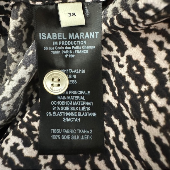 Isabel Marant silk Albini Black and White Patterned Dress NEW - Picture 7 of 11